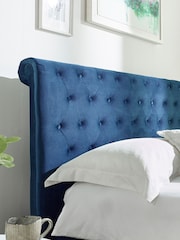 Aspire Furniture Blue Chesterfield Storage Side Lift Ottoman Storage Bed - Image 5 of 6