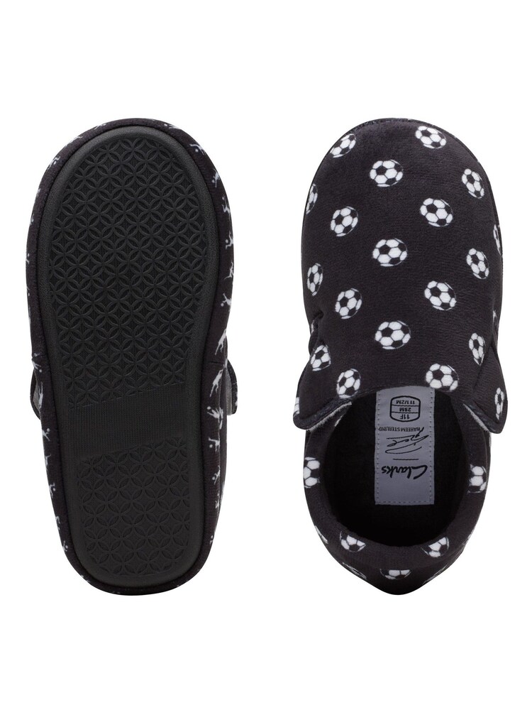 Clarks Black F Fit Fluffy Goal  Kids  Slippers - Image 7 of 7