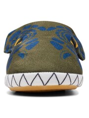 Clarks Green F Fit Dino Fluffy Snug Kids Slippers - Image 2 of 8