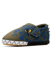 Clarks Green F Fit Dino Fluffy Snug Kids Slippers - Image 3 of 8
