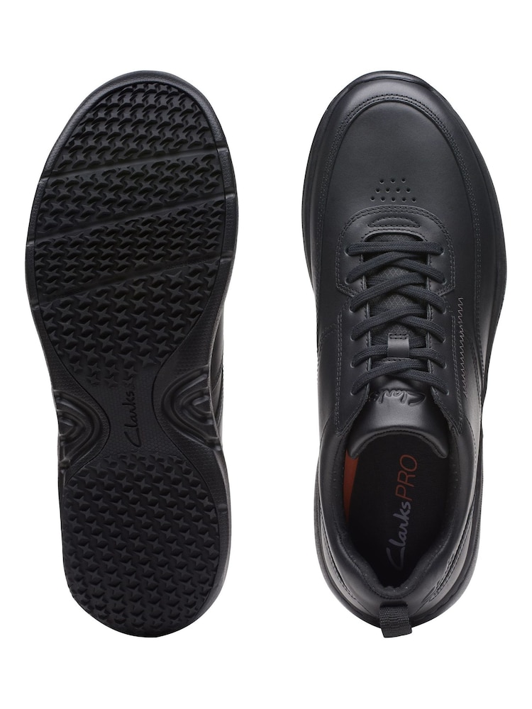 Clarks Black Leather Pro Lace  Shoes - Image 7 of 7