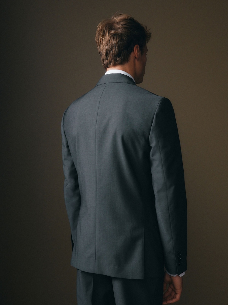 Charcoal Grey Slim Fit Signature Barberis Suit: Jacket - Image 2 of 16