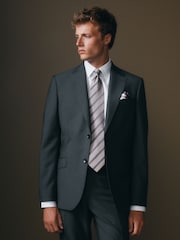 Charcoal Grey Slim Fit Signature Barberis Suit: Jacket - Image 3 of 16