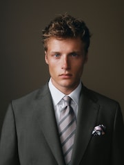 Charcoal Grey Slim Fit Signature Barberis Suit: Jacket - Image 7 of 16