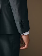 Charcoal Grey Slim Fit Signature Barberis Suit: Jacket - Image 8 of 16