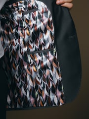 Charcoal Grey Slim Fit Signature Barberis Suit: Jacket - Image 9 of 16