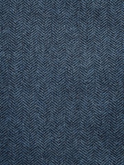 Bright Blue Slim Fit Nova Fides Wool Blend Herringbone Suit Jacket - Image 9 of 9