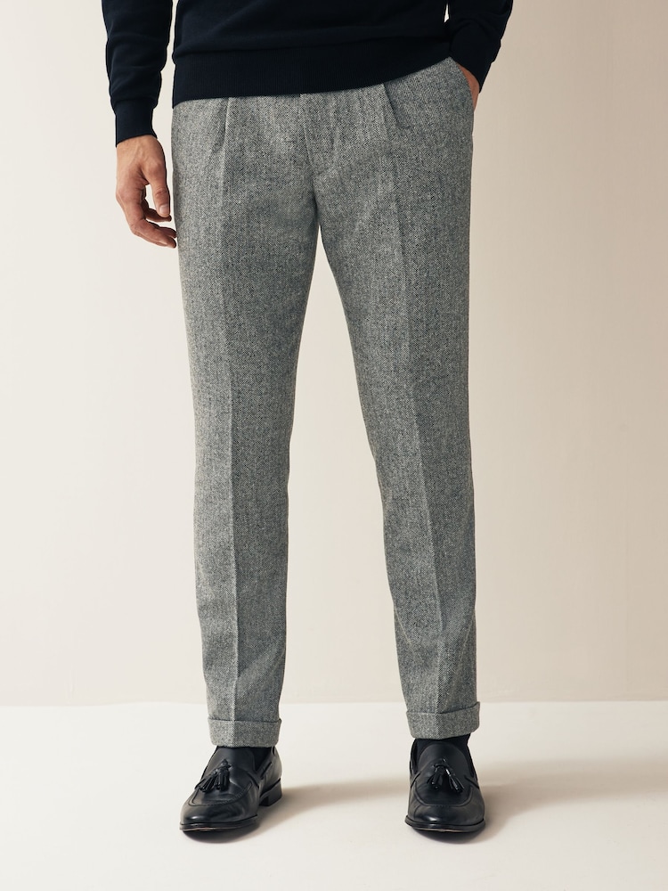 Grau - Nova Fides Anzughose aus Wollmischung in Slim Fit mit Fischgrätenmuster - Bild 1 von 9 Grau - Nova Fides Anzughose aus Wollmischung in Slim Fit mit Fischgrätenmuster - Bild 1 von 9