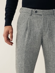 Grau - Nova Fides Anzughose aus Wollmischung in Slim Fit mit Fischgrätenmuster - Bild 4 von 9