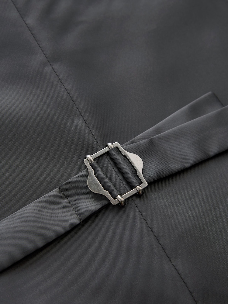 Gris - Coupe classique Nova Fides Laine Blend Gilet à chevrons - Image 10 of 11