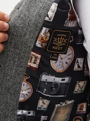 Grey Regular Fit Nova Fides Wool Blend Herringbone Waistcoat - Image 5 of 11
