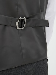 Grey Regular Fit Nova Fides Wool Blend Herringbone Waistcoat - Image 7 of 11