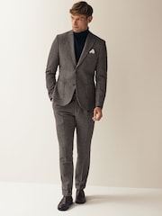 Brown Slim Wool Blend Puppytooth Suit Jacket - Image 2 of 11