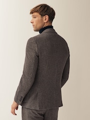 Brown Slim Wool Blend Puppytooth Suit Jacket - Image 3 of 11