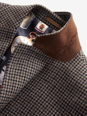 Brown Slim Wool Blend Puppytooth Suit Jacket - Image 9 of 11