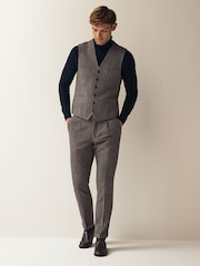 Brown Wool Blend Puppytooth Suit Waistcoat - Image 3 of 10