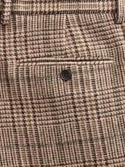 Brown Slim Wool Content Check Suit Trousers - Image 8 of 10