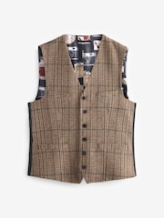 Brown Wool Content Check Suit Waistcoat - Image 4 of 10