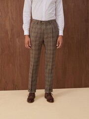 Neutral Slim Fit Check Suit: Trousers - Image 1 of 10