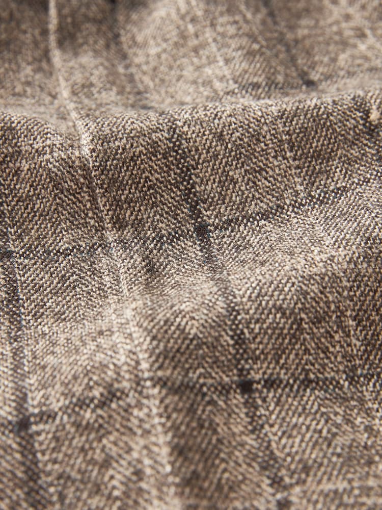 Neutral Slim Fit Check Suit: Trousers - Image 10 of 10