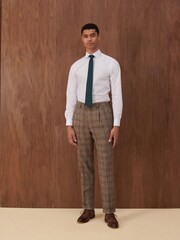 Neutral Slim Fit Check Suit: Trousers - Image 2 of 10