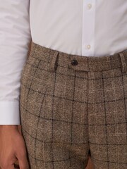 Neutral Slim Fit Check Suit: Trousers - Image 4 of 10