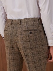 Neutral Slim Fit Check Suit: Trousers - Image 5 of 10