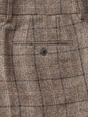 Neutral Slim Fit Check Suit: Trousers - Image 9 of 10