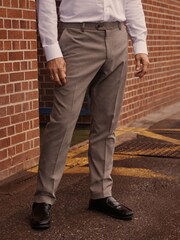 Taupe Natural Herringbone Suit Trousers - Image 1 of 9