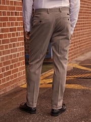 Taupe Natural Herringbone Suit Trousers - Image 2 of 9