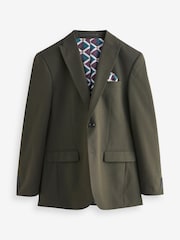 Green Regular Fit Two Button Suit Jacket - Image 5 of 10