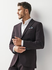 Burgundy Red Slim Fit Two Button Suit Jacket - Image 1 of 13