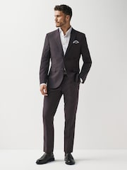 Burgundy Red Slim Fit Two Button Suit Jacket - Image 2 of 13
