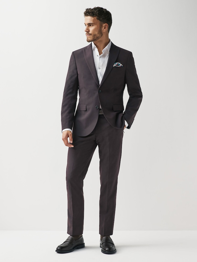 Burgundy Red Slim Fit Two Button Suit Jacket - Image 2 of 13 Burgundy Red Slim Fit Two Button Suit Jacket - Image 2 of 13