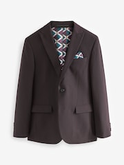 Burgundy Red Slim Fit Two Button Suit Jacket - Image 8 of 13