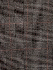 Brązowy - Slim Trimmed Check Suit: Jacket - Image 11 of 11