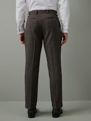 Brown Slim Trimmed Check Suit: Trousers - Image 2 of 7
