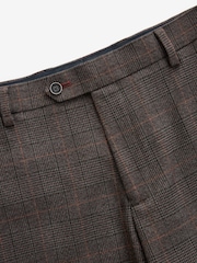 Brown Slim Trimmed Check Suit: Trousers - Image 5 of 7