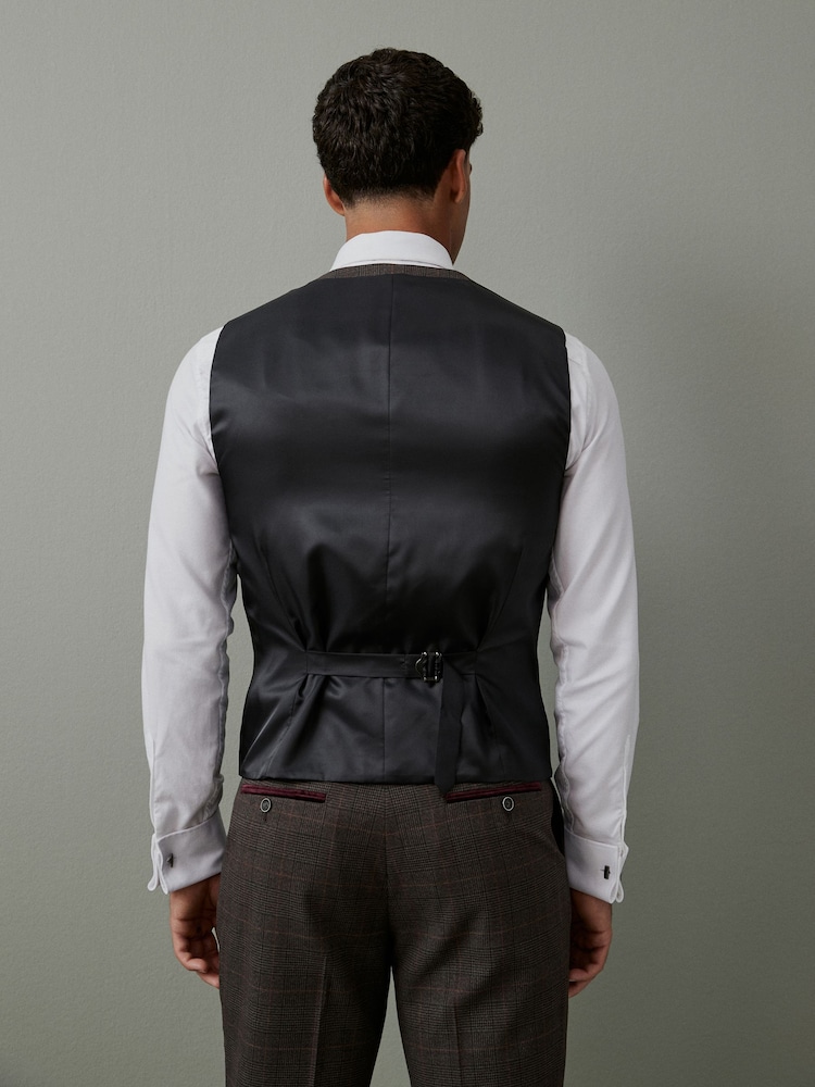 Brown Trimmed Check Suit: Waistcoat - Image 2 of 12