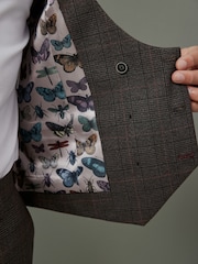 Brown Trimmed Check Suit: Waistcoat - Image 7 of 12
