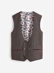 Brown Trimmed Check Suit: Waistcoat - Image 9 of 12