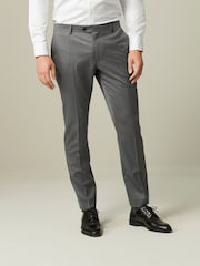 Grey Slim Fit Wool Blend Suit Trousers - Image 1 of 11