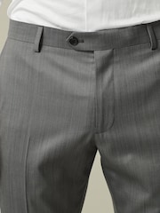 Grey Slim Fit Wool Blend Suit Trousers - Image 5 of 11