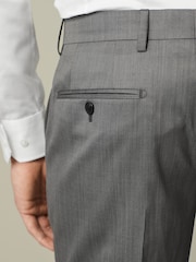Grey Slim Fit Wool Blend Suit Trousers - Image 6 of 11
