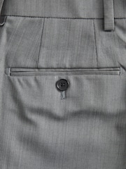 Grey Slim Fit Wool Blend Suit Trousers - Image 9 of 11