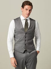 Grey Regular Fit Wool Blend Suit Waistcoat - Image 1 of 10