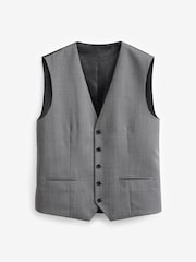 Grey Regular Fit Wool Blend Suit Waistcoat - Image 6 of 10