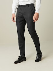 Charcoal Grey Slim Fit Wool Blend Suit Trousers - Image 1 of 9