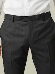 Charcoal Grey Slim Fit Wool Blend Suit Trousers - Image 4 of 9