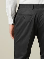 Charcoal Grey Slim Fit Wool Blend Suit Trousers - Image 5 of 9